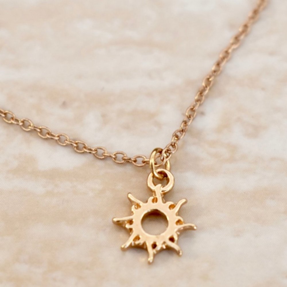 Good Vibes Only Gold Sun Necklace
